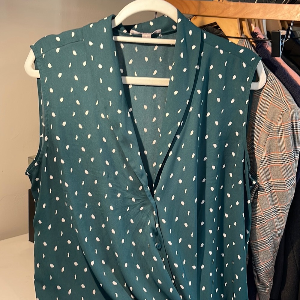 Nordstrom shawl collar short-sleeve blouse